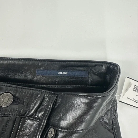 Citizens of Humanity Jolene High Rise Black Leather Straight Leg Jeans Size 27 - Picture 11 of 16